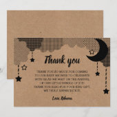 Twinkle Little Star Kraft Baby shower Dank u Bedankkaart (Voorkant / Achterkant)