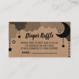 Twinkle Little Star Kraft Luier Raffle Ticket Informatiekaartje