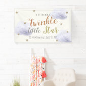 Twinkle Little Star Lavendel Baby shower Banner (Insitu)
