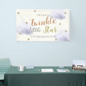 Twinkle Little Star Lavendel Baby shower Banner (Beurs)