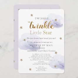 Twinkle Little Star Lavendel Baby Shower per Post Kaart