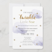 Twinkle Little Star Lavender Baby shower Kaart (Voorkant)