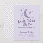 Twinkle Little Star Lavender Baby shower Kaart (Voorkant / Achterkant)