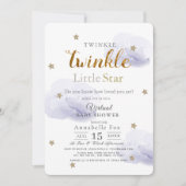 Twinkle Little Star Lavender Virtual Baby shower Kaart (Voorkant)