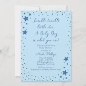 Twinkle Little Star Light Blue Boy Baby shower Kaart (Voorkant)