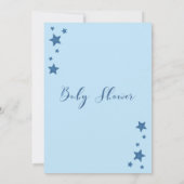 Twinkle Little Star Light Blue Boy Baby shower Kaart (Achterkant)