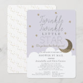 Twinkle Little Star Lila Baby shower per post Kaart (Voorkant / Achterkant)