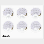 Twinkle Little Star Lila Baby shower Ronde Sticker (Vel)