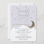 Twinkle Little Star Lila Drive-by Baby shower Kaart (Voorkant)