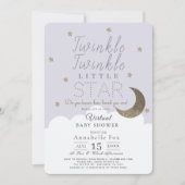 Twinkle Little Star Lila Virtual Baby shower Kaart (Voorkant)
