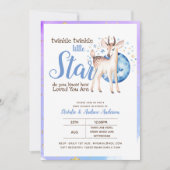 Twinkle Little Star Little Deer Blue Gold Modern Kaart (Voorkant)