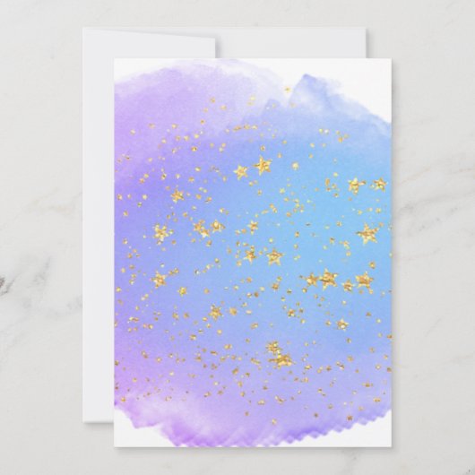 Twinkle Little Star Little Deer Blue Gold Modern Kaart (Achterkant)