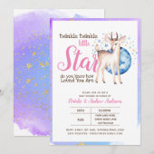 Twinkle Little Star Little Deer Roze Goud Modern Kaart (Voorkant / Achterkant)
