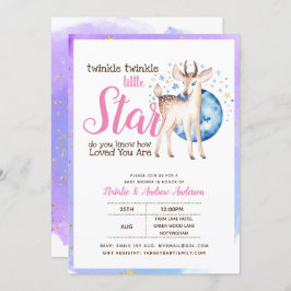 Twinkle Little Star Little Deer Roze Goud Modern Kaart