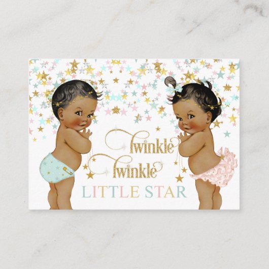 Twinkle Little Star Luier Raffle Afro-Amerikaans Informatiekaartje (Achterkant)