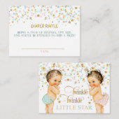 Twinkle Little Star Luier Raffle  Baby Informatiekaartje (Voorkant / Achterkant)
