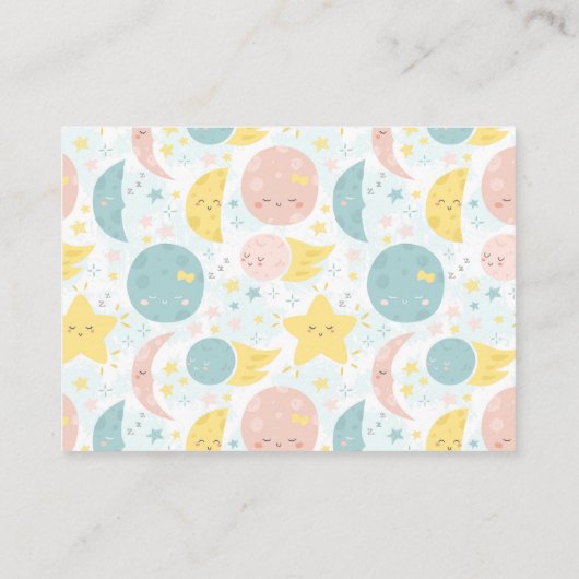 Twinkle Little Star Luier Raffle Baby shower Informatiekaartje (Achterkant)