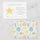 Twinkle Little Star Luier Raffle Baby shower Informatiekaartje (Voorkant / Achterkant)
