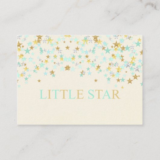 Twinkle Little Star Luier Raffle Mint Gold Creme Informatiekaartje (Achterkant)