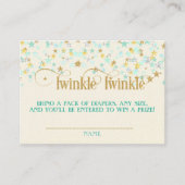 Twinkle Little Star Luier Raffle Mint Gold Creme Informatiekaartje (Voorkant)