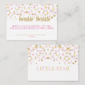 Twinkle Little Star Luier Raffle Roze Goud Creme Informatiekaartje (Voorkant / Achterkant)