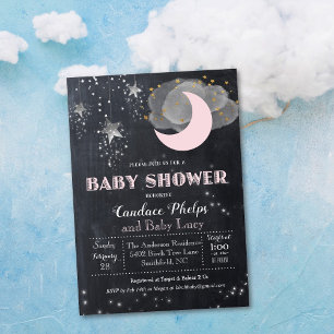 Twinkle Little Star Maan Baby Shower Uitnodiging
