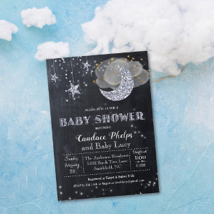 Twinkle Little Star Maan Baby Shower Uitnodiging
