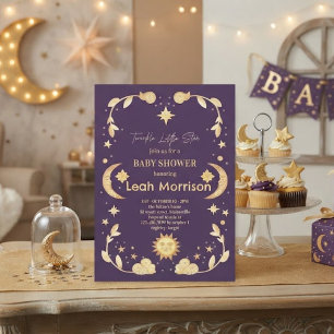 Twinkle Little Star Maan & Sterren Baby Shower Kaart