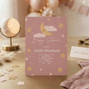 Twinkle Little Star Maan & Sterren Baby Shower Kaart