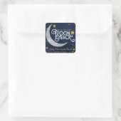 Twinkle Little Star Maan & Terug Baby Shower Vierkante Sticker (Tas)