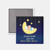 Twinkle Little Star Magnet met donkerblauwe achter (Voorkant / Achterkant)
