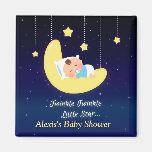 Twinkle Little Star Magnet met donkerblauwe achter (Voorkant)