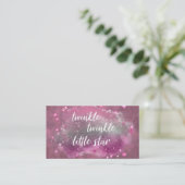 Twinkle Little Star | Mauve Pink Grey Breng een bo Informatiekaartje (Staand voorkant)
