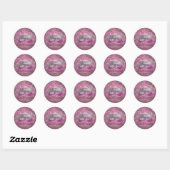 Twinkle Little Star | Mauve Pink Silver Hartelijk  Ronde Sticker (Vel)