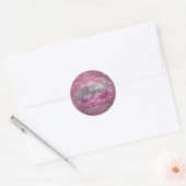 Twinkle Little Star | Mauve Pink Silver Hartelijk  Ronde Sticker (Envelop)