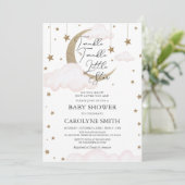 Twinkle Little Star Meisje Baby shower Uitnodiging (Staand voorkant)