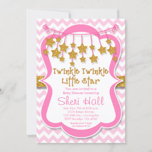 Twinkle Little Star Meisje Baby shower Uitnodiging