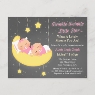 Twinkle Little Star Meisje Tweeling Baby Borrel Cu Kaart