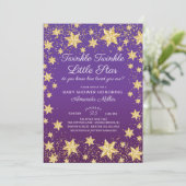 Twinkle Little Star Meisjes Baby shower Uitnodigin Kaart (Staand voorkant)