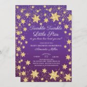 Twinkle Little Star Meisjes Baby shower Uitnodigin Kaart (Voorkant / Achterkant)