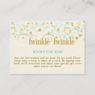 Twinkle Little Star Mint Gouden Boek Verzoekkaart Informatiekaartje