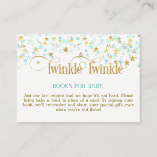 Twinkle Little Star Mint Gouden Boek Verzoekkaart Informatiekaartje