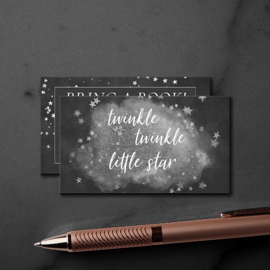 Twinkle Little Star | Monochrome grijs Breng een b Informatiekaartje