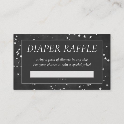 Twinkle Little Star | Monochrome luieraffle Informatiekaartje (Achterkant)