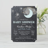 Twinkle Little Star Moon Baby shower Invitation Kaart (Staand voorkant)