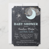 Twinkle Little Star Moon Baby shower Invitation Kaart (Voorkant)