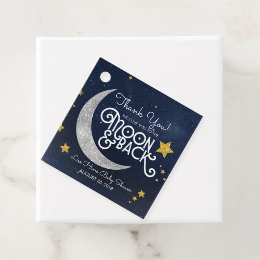 Twinkle Little Star Moon & Back Dank je wel Bedankjes Labels (In situ)
