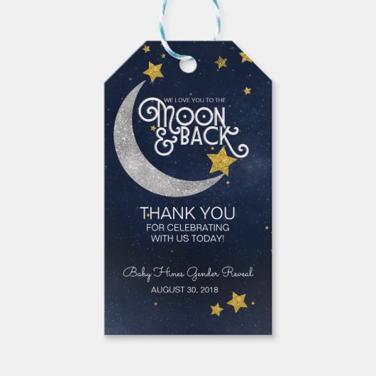 Twinkle Little Star Moon & Back Dank je wel Cadeaulabel (Voorkant)