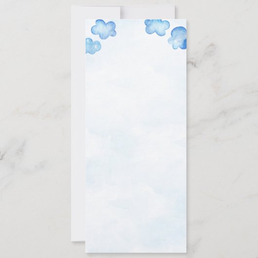 Twinkle Little Star Moon Clouds Sky Baby shower Kaart (Achterkant)