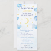 Twinkle Little Star Moon Clouds Sky Baby shower Kaart (Voorkant)